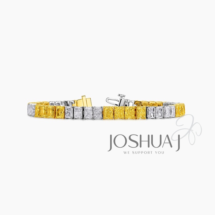 Fancy Yellow Radiant Diamond Bracelet