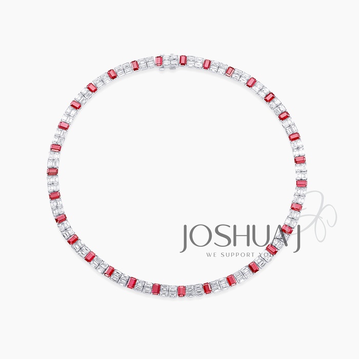 Emerald-Cut Ruby Necklace
