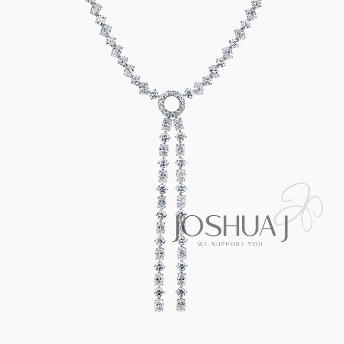 Round Diamond Lariat Necklace