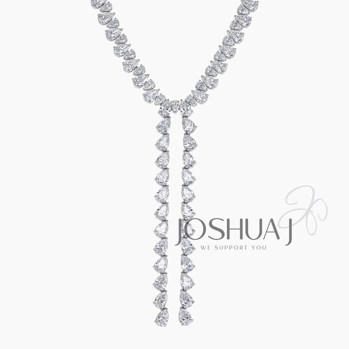 Pear Diamond Lariat Necklace
