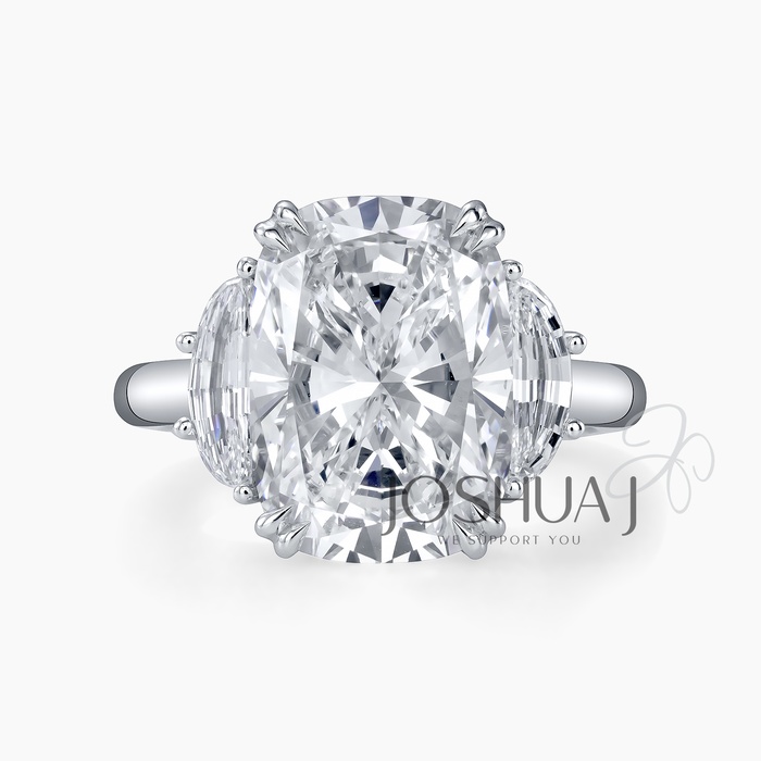 Cushion Three-Stone Ring