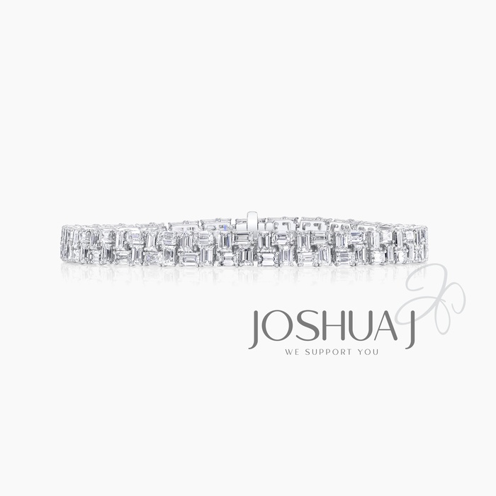 Emerald-Cut Diamond Cluster Bracelet