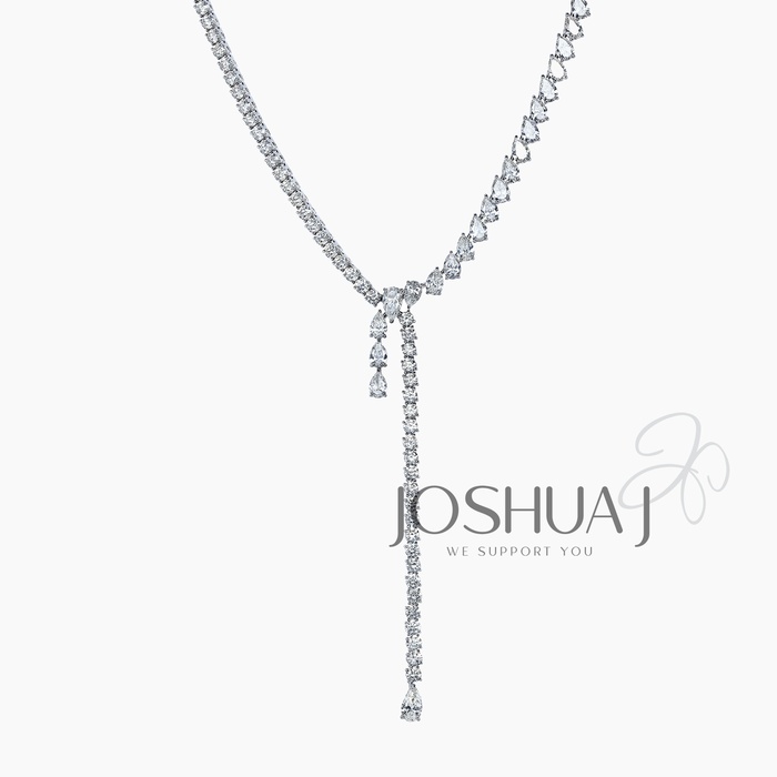 Pear Diamond Lariat Necklace