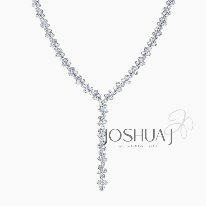 Pear Diamond Lariat Necklace
