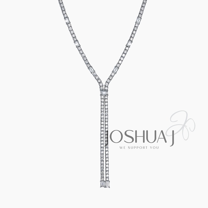 Emerald-Cut Diamond Lariat Necklace