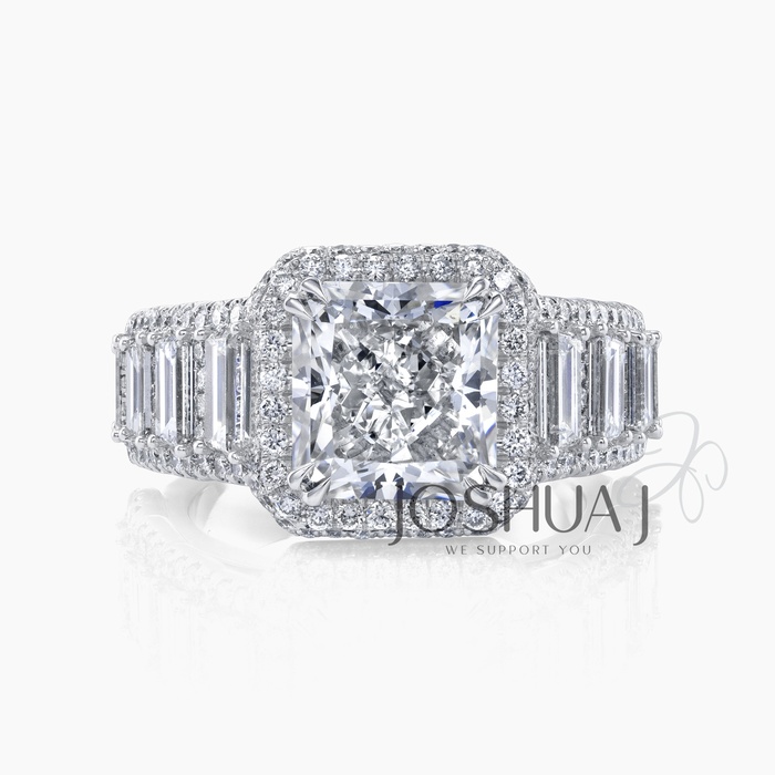 Radiant Diamond Halo Ring