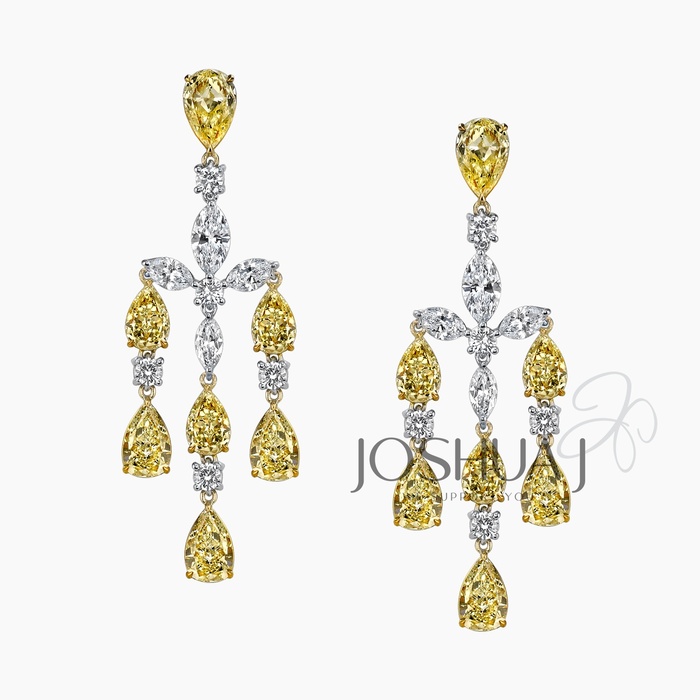 Fancy Yellow Marquise Diamond Earrings