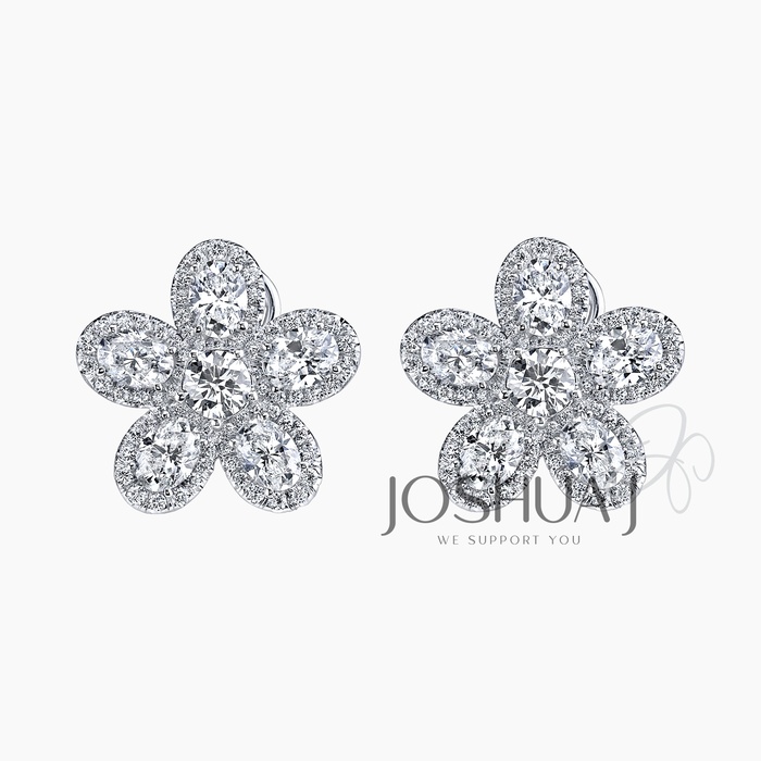 Oval Diamond Earrings
