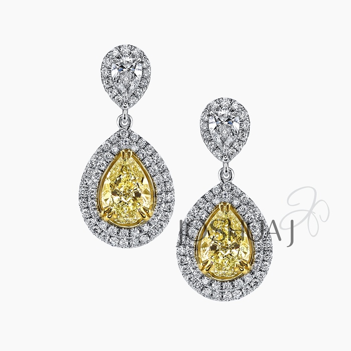 Fancy Light Pear Diamond Drop Earrings