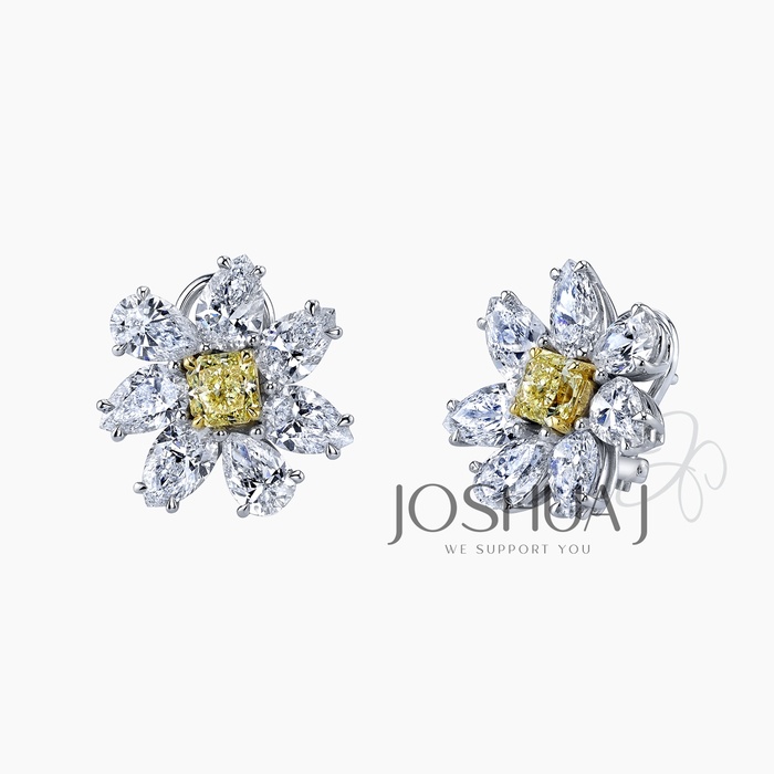 Fancy Yellow Pear Earrings