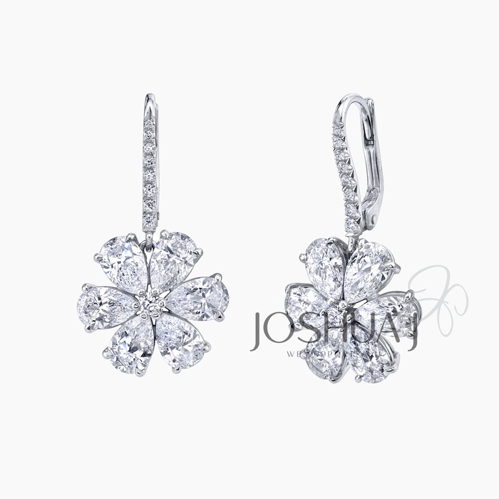 Pear Diamond Cluster Earrings