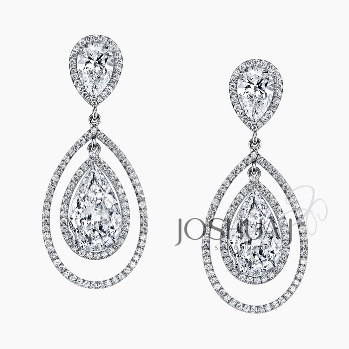 Pear Diamond Halo Earrings