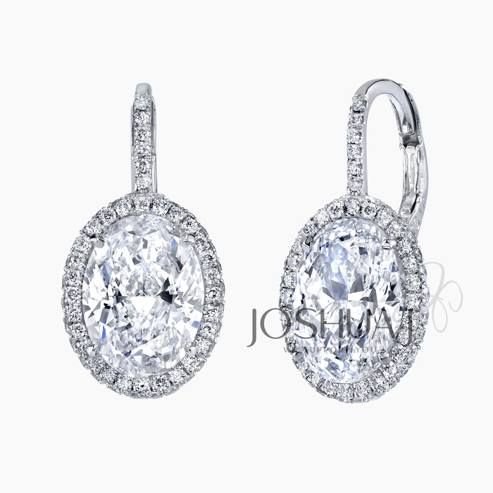 Oval Diamond Halo Earrings