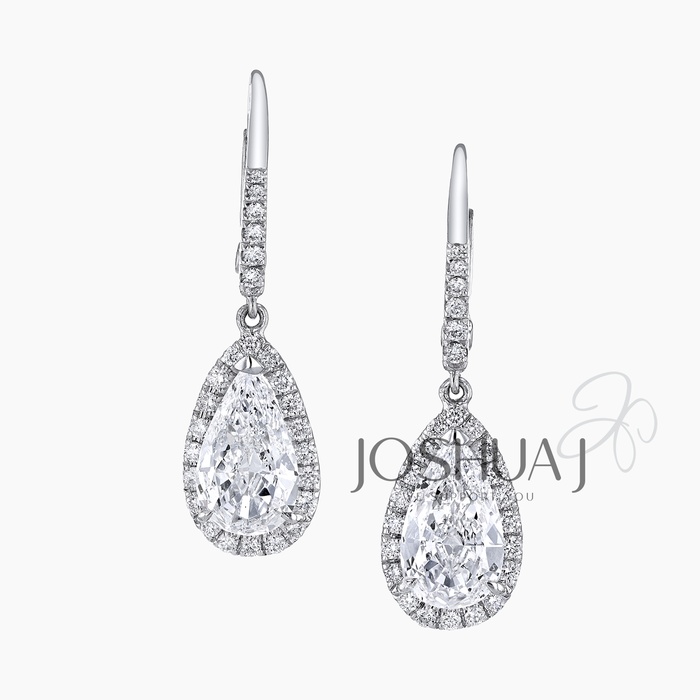 Pear Diamond Drop Earrings