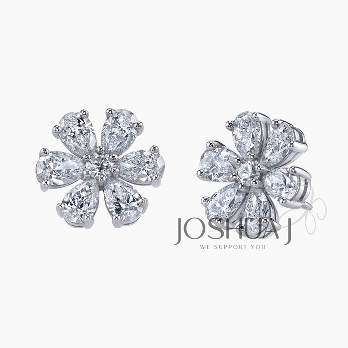 Pear Diamond Stud Earrings