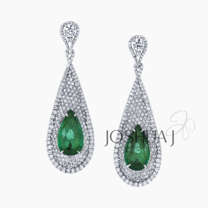 Pear Emerald Drop Earrings