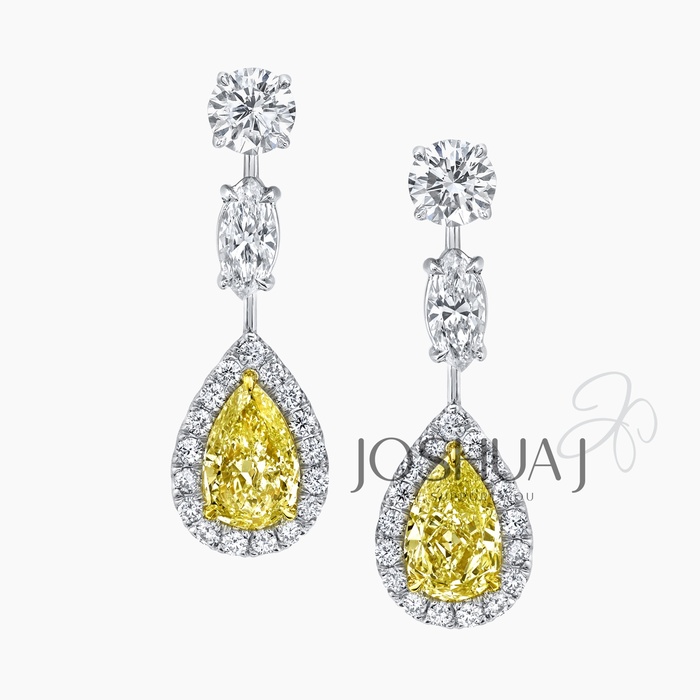 Pear Diamond Drop Earrings