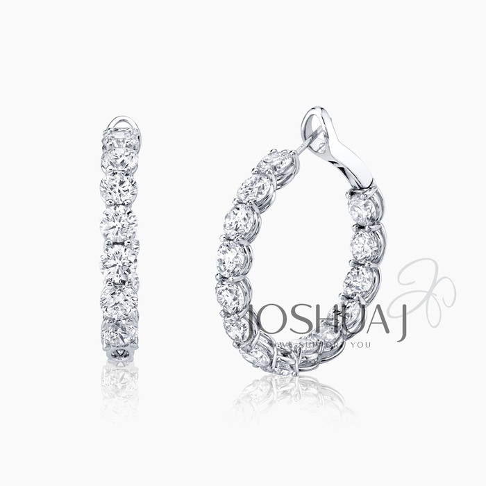 Round Diamond Hoop Earrings