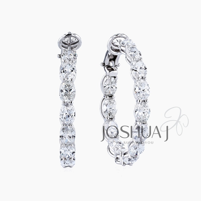 Oval Diamond Earrings