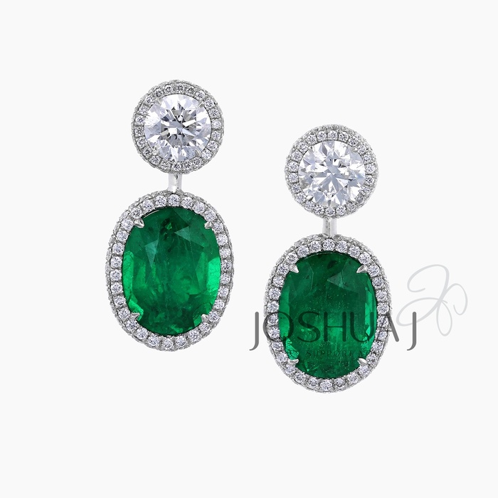 Oval Emerald Earrings