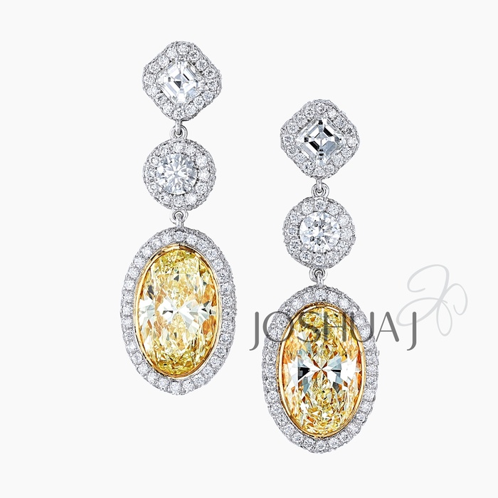 Oval Diamond Earrings