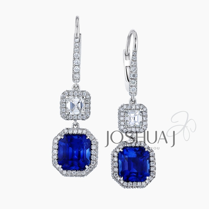 Asscher Emerald Earrings