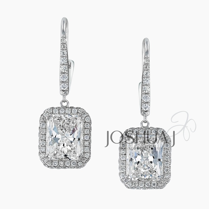 Radiant Diamond Halo Earrings