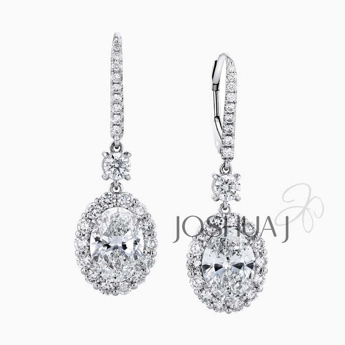Oval Diamond Halo Earrings