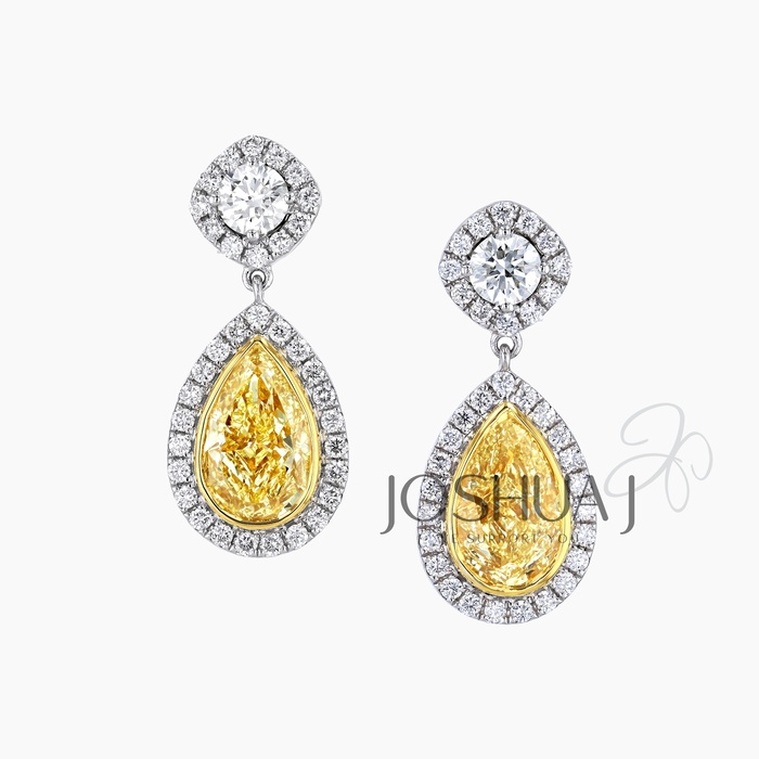 Pear Diamond Drop Earrings