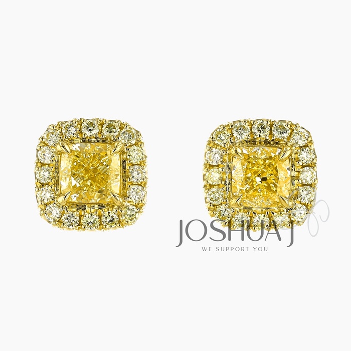 Cushion Diamond Stud Earrings