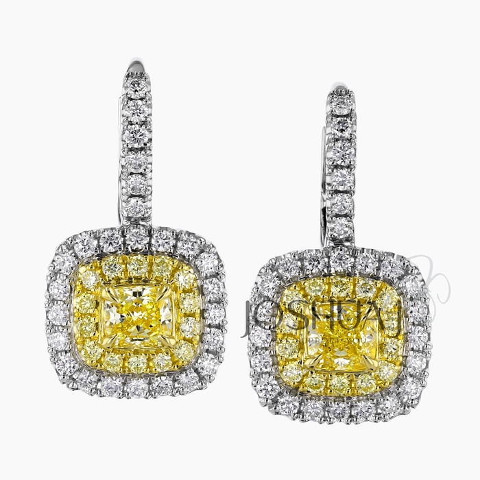 Fancy Light Cushion Diamond Halo Earrings