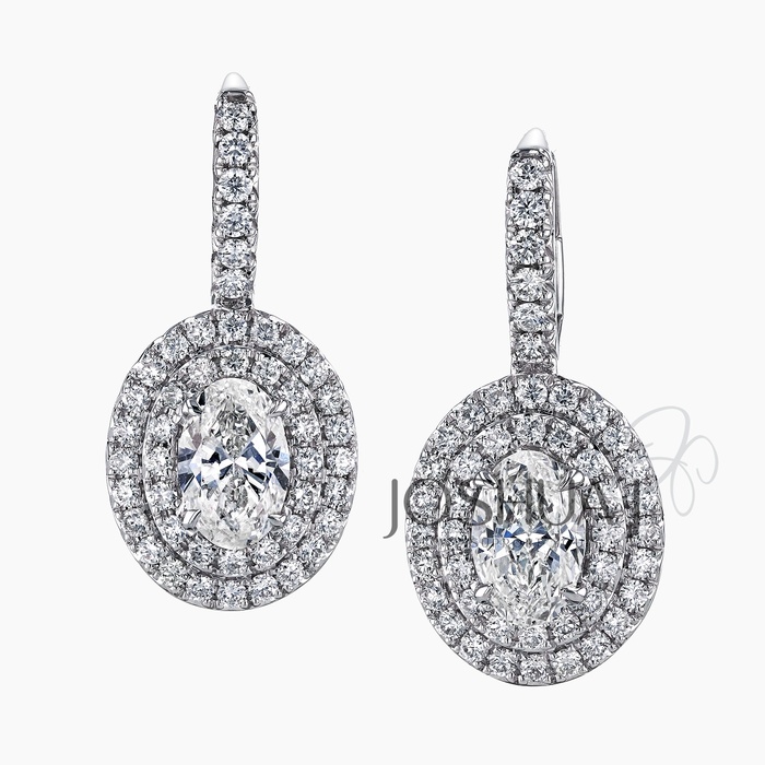 Oval Diamond Earrings