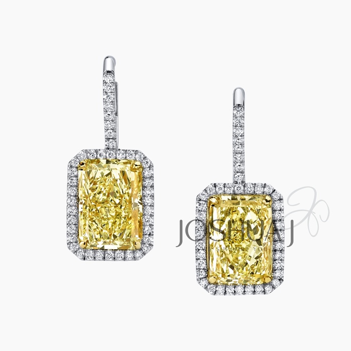 Radiant Diamond Halo Earrings