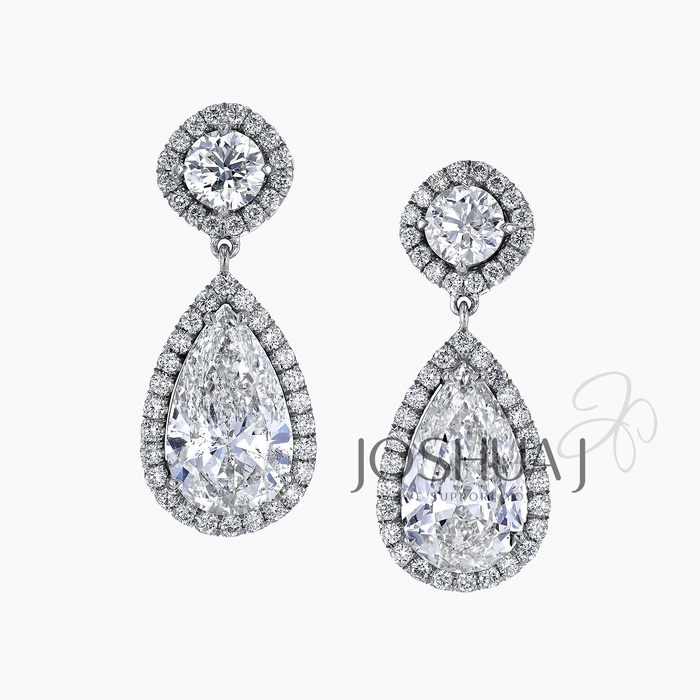 Pear Diamond Drop Earrings