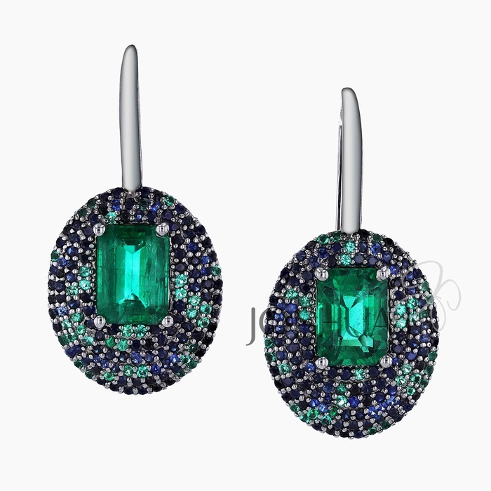 Emerald Halo Earrings