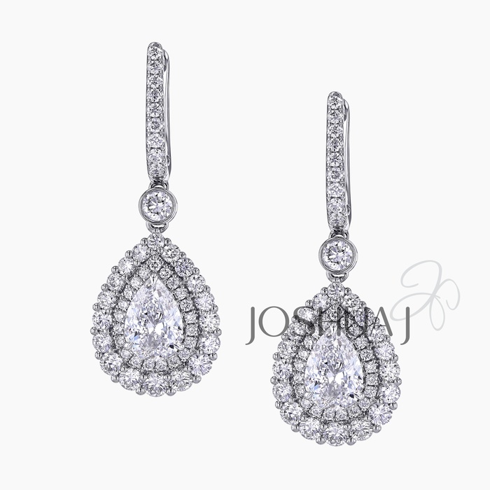 Pear Diamond Halo Earrings