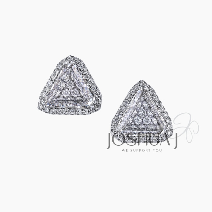Trillion Diamond Halo Earrings