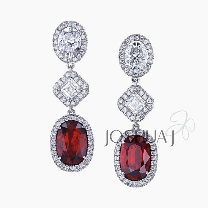 Oval Ruby Earrings
