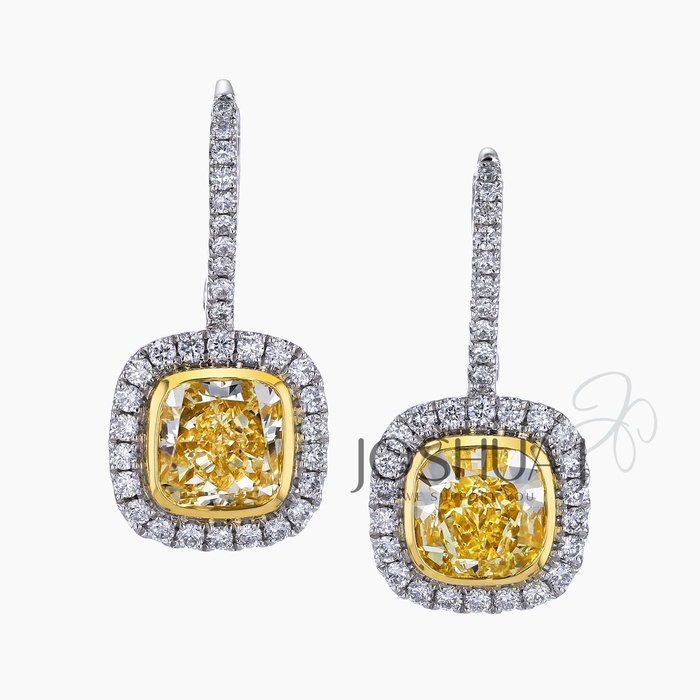 Fancy Light Cushion Diamond Earrings