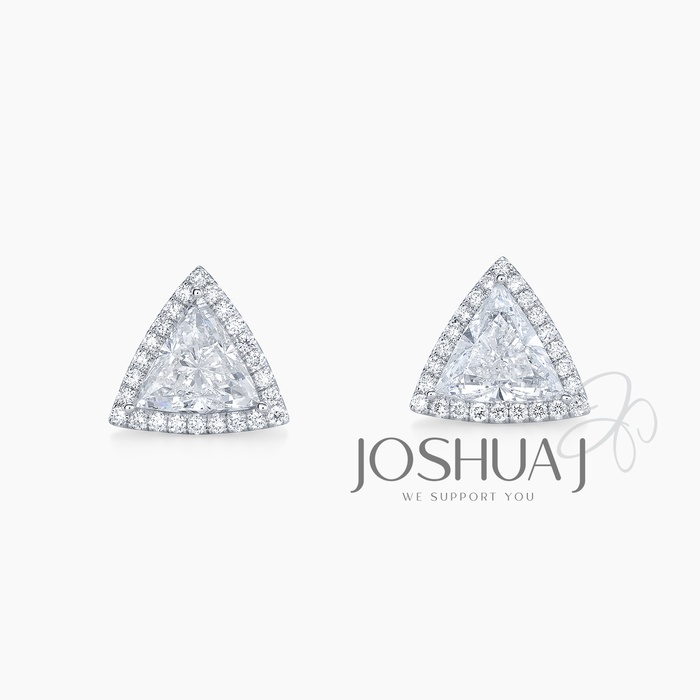 Trillion Diamond Stud Earrings