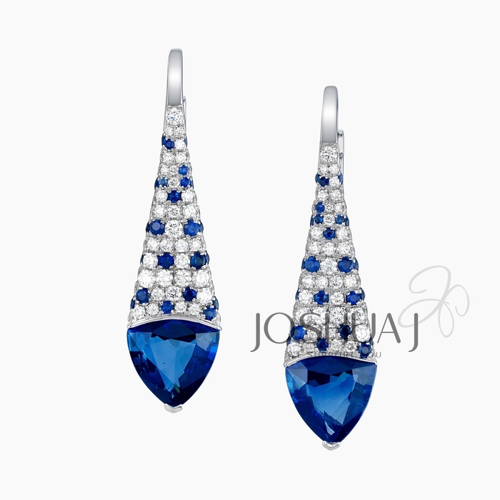 Round Sapphire Earrings