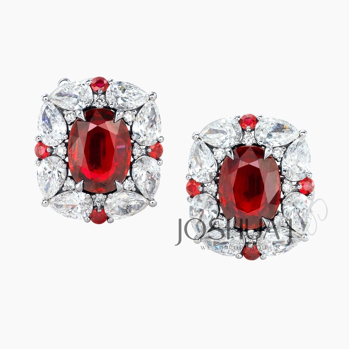 Cushion Ruby Earrings
