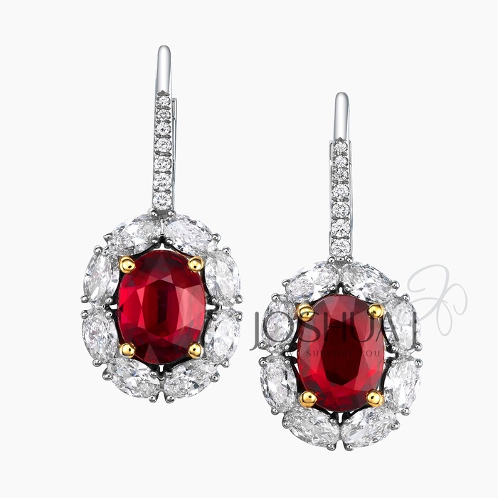 Oval Ruby Earrings