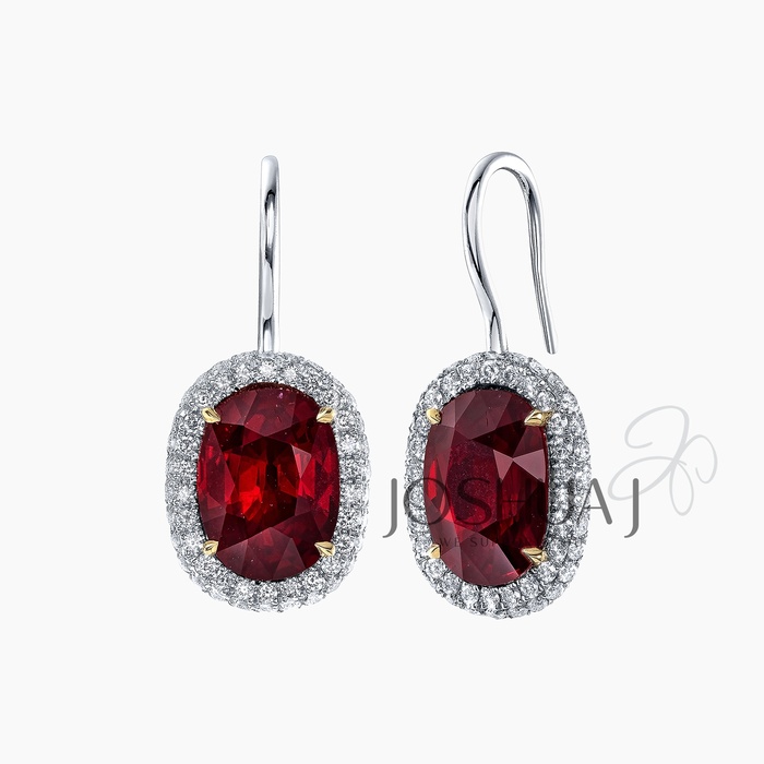 Oval Ruby Earrings