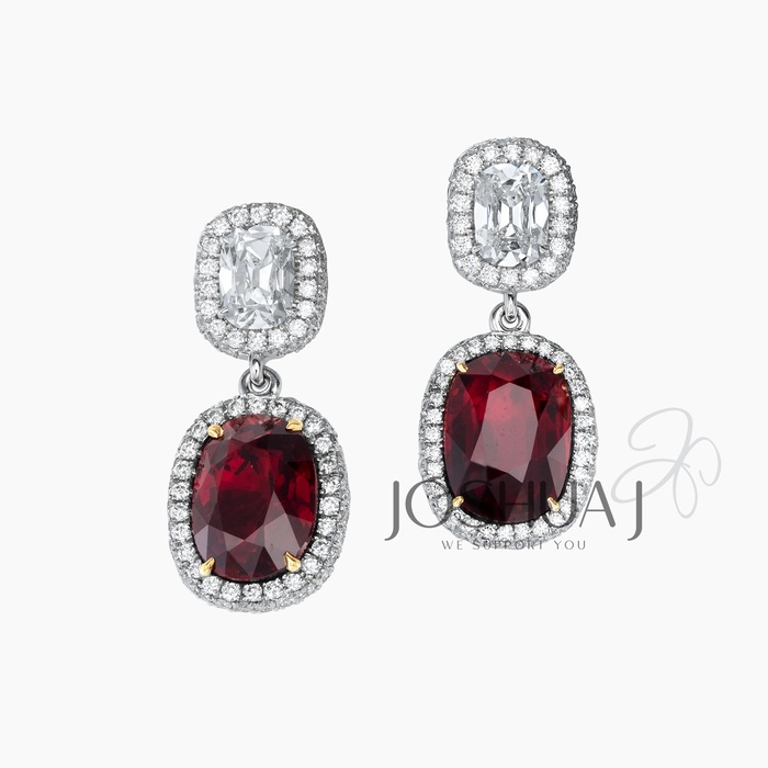 Oval Ruby Earrings