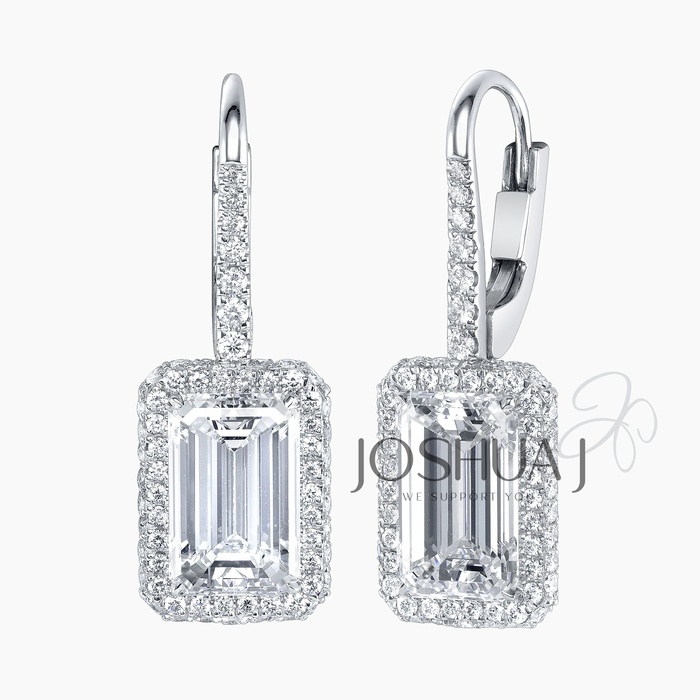 Emerald-Cut Diamond Earrings