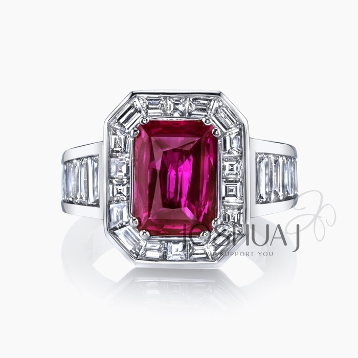 Emerald-Cut Sapphire Halo Ring