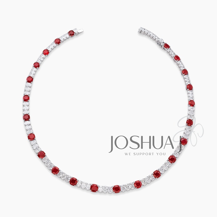 Cushion Ruby Necklace