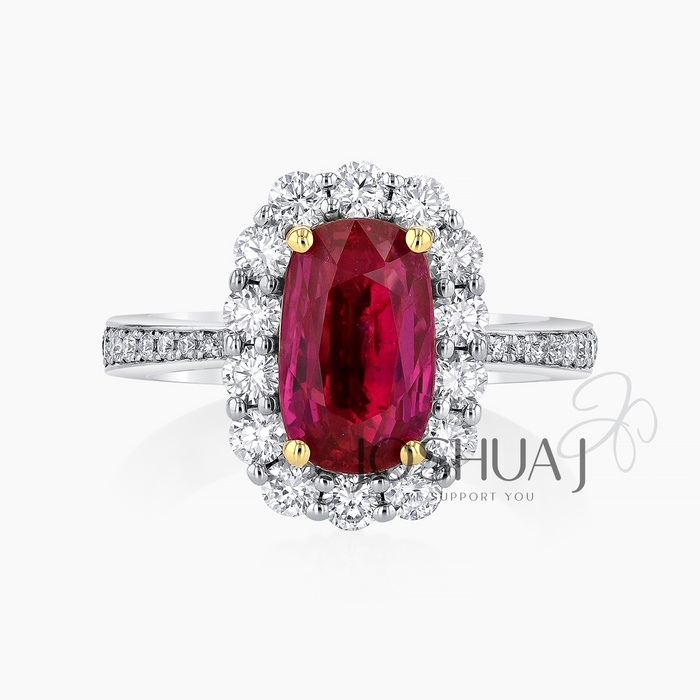 Oval Ruby Halo Ring