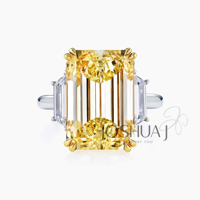 Fancy Yellow Emerald-Cut Diamond Ring